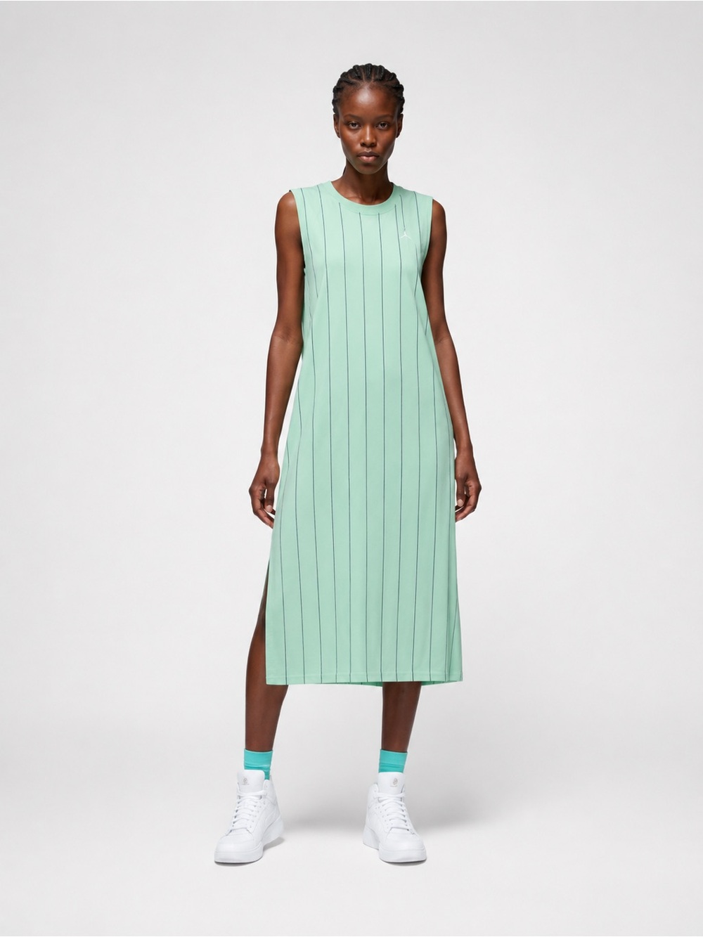 Nike Damien Kleid Jordan heritage green striped maxi sleeveless T-shirt dress
